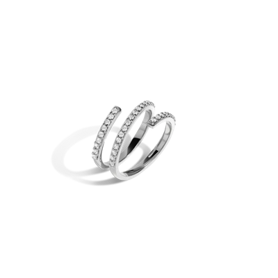 Aurate Wraparound Ring With White Diamonds In Gold/ White