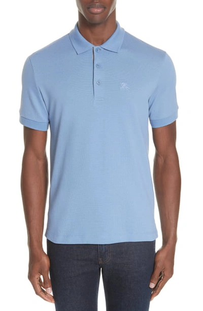 Burberry Men's Hartford Check-facing Polo Shirt, Light Blue | ModeSens