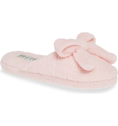 Patricia Green 'bonnie' Bow Slipper In Pink Fabric