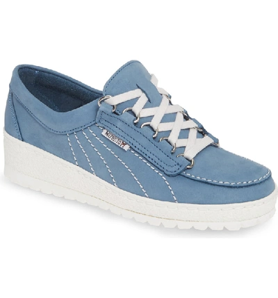 Mephisto Lady Low Top Sneaker In Sea Blue Nubuck