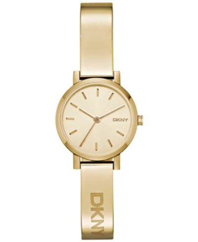 Dkny Women's Soho Gold-tone Stainless Steel Half-bangle Bracelet Watch 24mm Ny2307