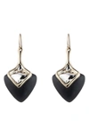 Alexis Bittar Two-tone Sculptural Drop Earrings In Black