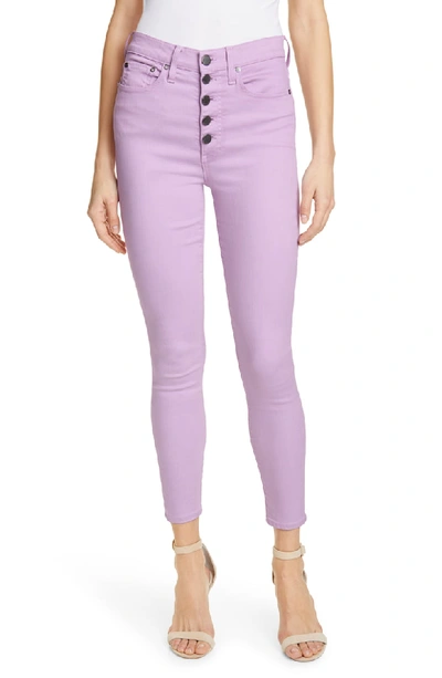 Alice And Olivia Good High Waist Ankle Skinny Jeans In Orchid