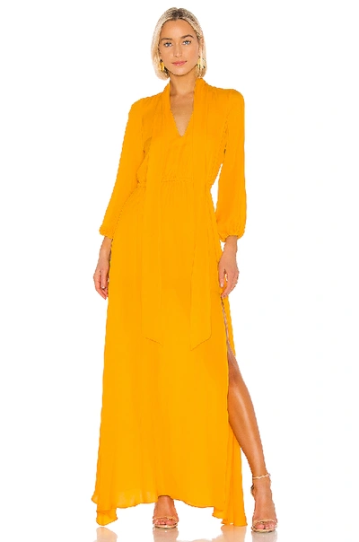 Cynthia Rowley Ella Maxi Dress In Yellow. In Marigold