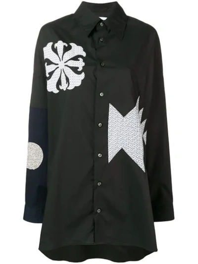 Ambush Patchwork Oversized Shirt In Black