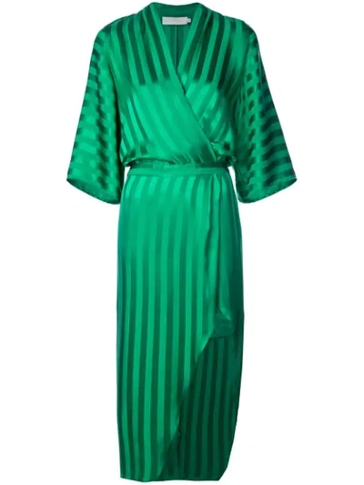 Michelle Mason Kimono Sleeve Dress In Green
