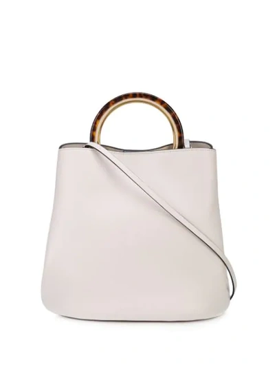 Marni Pannier Tote Bag In White