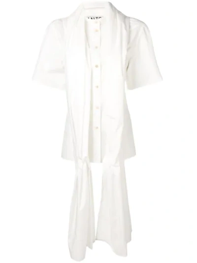Aalto Scarf Draped Shirt In White