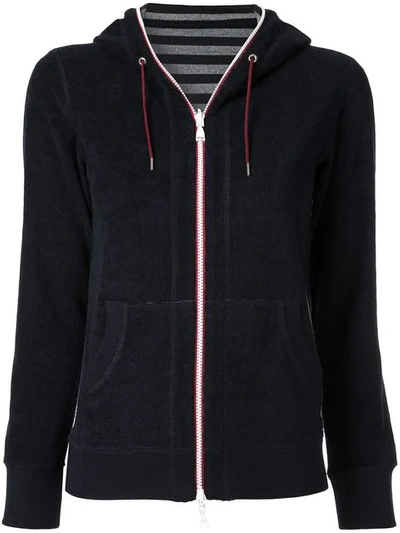 Loveless Zipped Fleece Hoodie In Blue