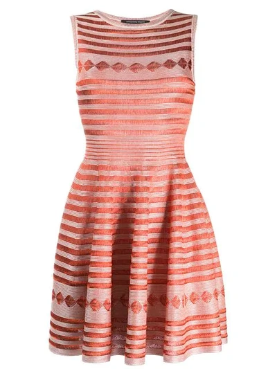 Antonino Valenti Embroidered Flared Dress In Orange