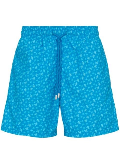 Vilebrequin Moorea Micro Ronde Des Turtles Swim Shorts In Blue