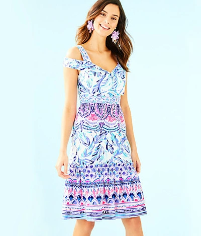 Lilly Pulitzer Iva Midi Dress In Resort White Flock Together Engineered Dress