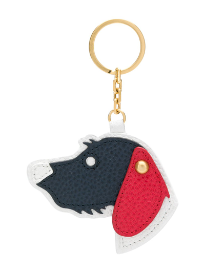 Thom Browne Hector Pebbled-leather Key Ring In White