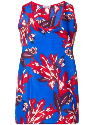 P.a.r.o.s.h Floral Print Tank Top In Blue
