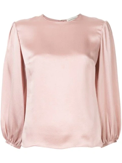 Mansur Gavriel Puff Sleeve Top In Pink