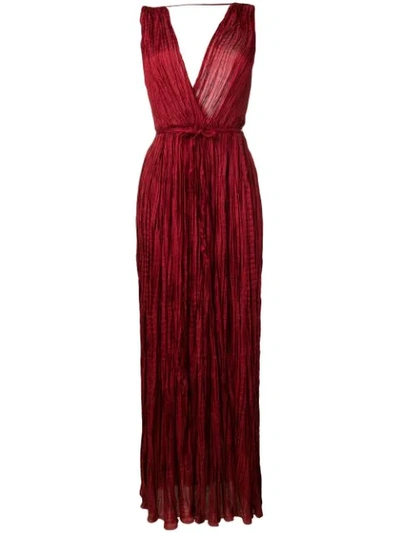 Mes Demoiselles V-neck Evening Gown In Red