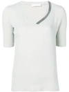 Fabiana Filippi T-shirt Mit Verziertem Ausschnitt - Grau In Grey