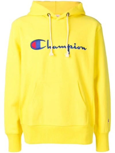 Champion Kapuzenpullover Mit Logo-stickerei - Gelb In Yellow