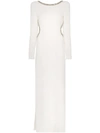 Alessandra Rich Backless Embellished Maxi Dress - White