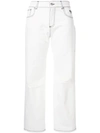 Msgm Ripped Jeans In White
