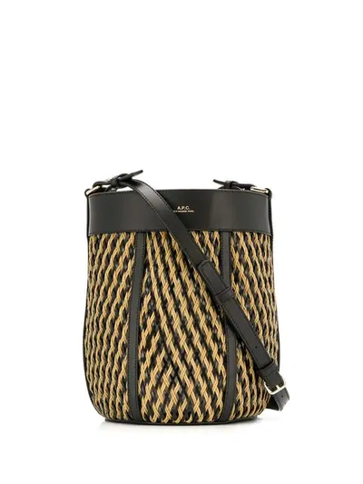 Apc A.p.c. Braided Design Bucket Bag - Black