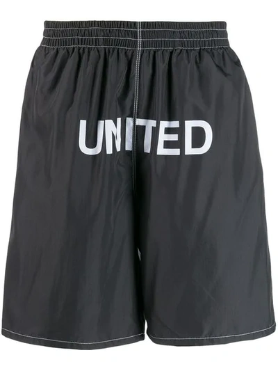 United Standard Logo Print Swim Shorts In Black