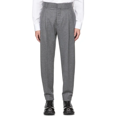 Alexander Mcqueen Grey Flannel Tailored Peg Trousers
