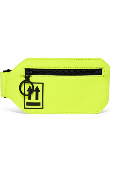 Off-white Neon Leather Belt Bag In Chartreuse