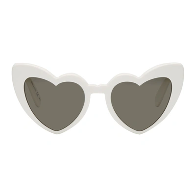 Saint Laurent Women's Lou Lou Heart Sunglasses, 53mm In White