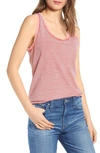 Ag Cambria Stripe Fitted Tank In Sunbaked Faded Azalea
