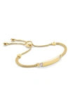 Monica Vinader Baja Deco Id Diamond Slide Bracelet In Yellow Gold/ Diamond