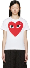 Comme Des Garçons Play Comme Des Garcons Play White Double Large Heart T-shirt