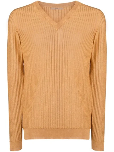 Nuur Ribbed Slim Jumper In Neutrals