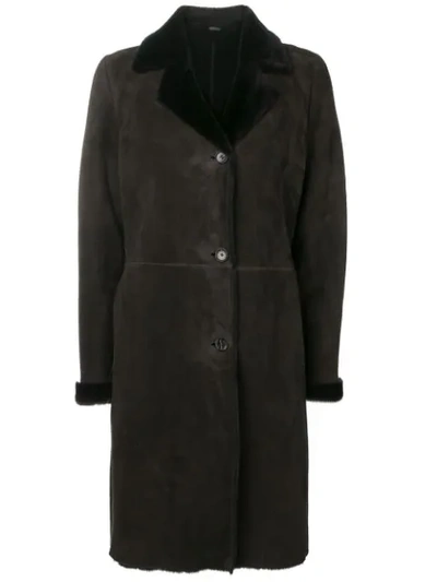 Liska Single-breasted Coat In Brown
