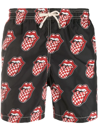 Mc2 Saint Barth Lighting Printed Swim Shorts - Black In Black