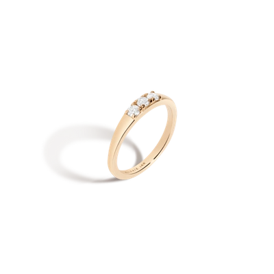 Aurate Bold Diamond Stacker Ring In Gold