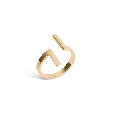Aurate Inverse Ring In Gold/ Pink