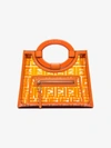 Fendi Mini Runaway Shopping Logo Tote In Orange