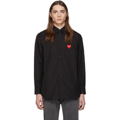 Comme Des Garçons Play Comme Des Garcons Play Black And Red Heart Patch Shirt
