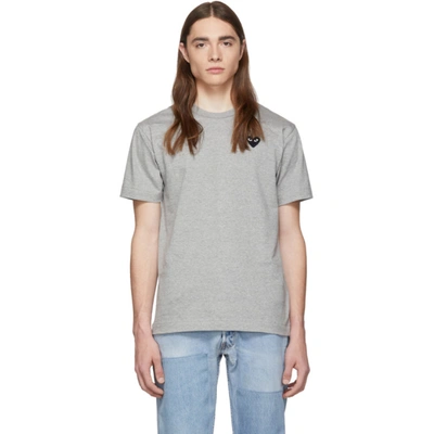Comme Des Garçons Play Comme Des Garcons Play Grey And Black Heart Patch T-shirt In 1 Grey