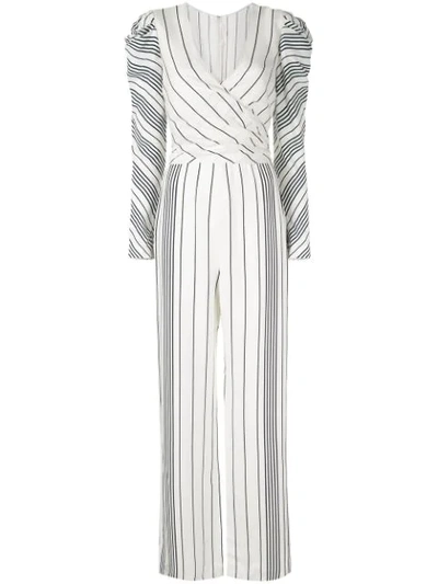 Jonathan Simkhai Striped Jumpsuit In White