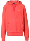 Stussy Embroidered Logo Hoodie In Red