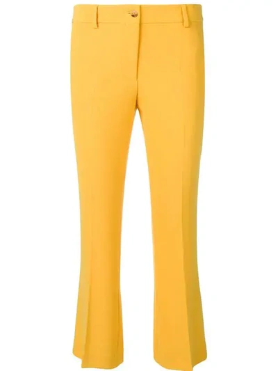 Alberto Biani Creased Cropped Trousers In Yellow