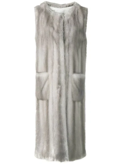 Liska Sagittario Fur Trimmed Waistcoat In Saphir
