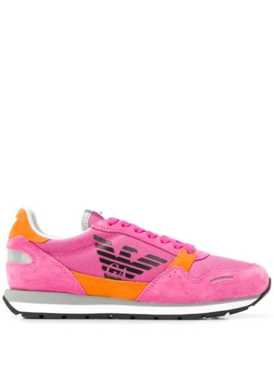 Emporio Armani Logo Lace-up Sneakers - Pink