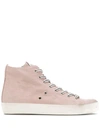 Leather Crown High Top Sneakers In Pink