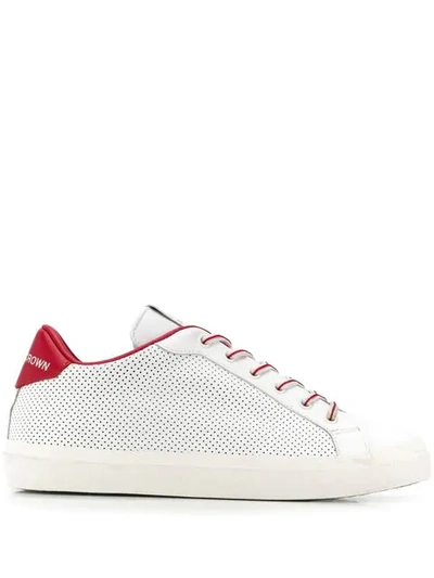 Leather Crown Iconic Low-top Trainers In White