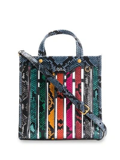 Anya Hindmarch Small Snakeskin Effect Tote - Blue