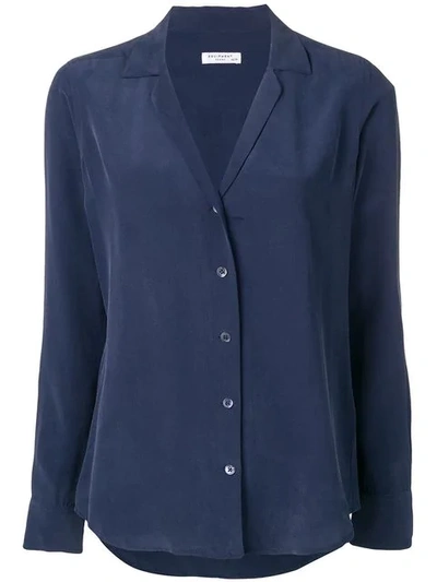 Equipment V-neck Blouse In Blue