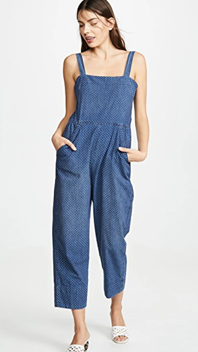 Amo Dot Jumpsuit In Indigo Dot